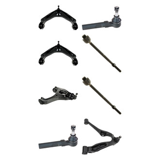 TRQ® - Front Lower and Upper Control Arm with Ball Joint and Tie Rod End Kit