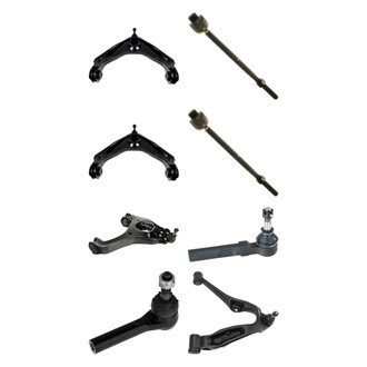 TRQ® - Front Lower and Upper Control Arm with Ball Joint and Tie Rod End Kit