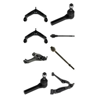 TRQ® - Front Lower and Upper Control Arm with Ball Joint and Tie Rod End Kit