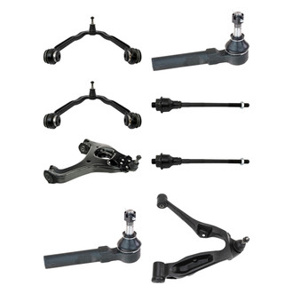 TRQ® - Front Lower and Upper Control Arm with Ball Joint and Tie Rod End Kit