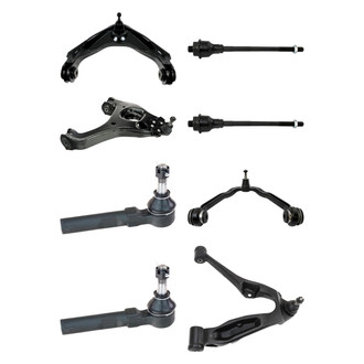 TRQ® - Front Lower and Upper Control Arm with Ball Joint and Tie Rod End Kit