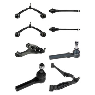 TRQ® - Front Lower and Upper Control Arm with Ball Joint and Tie Rod End Kit