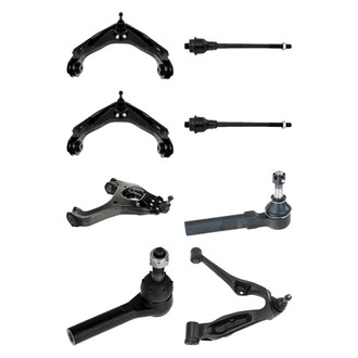 TRQ® - Front Lower and Upper Control Arm with Ball Joint and Tie Rod End Kit