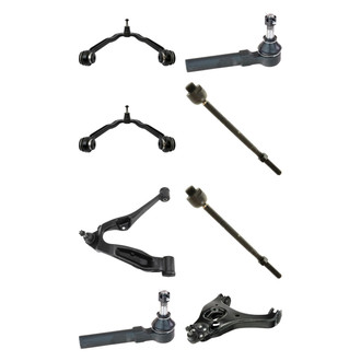 TRQ® - Front Lower and Upper Control Arm with Ball Joint and Tie Rod End Kit