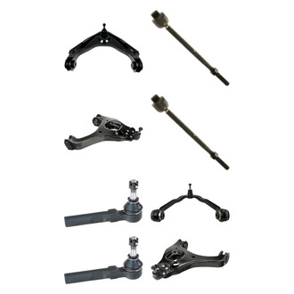 TRQ® - Front Lower and Upper Control Arm with Ball Joint and Tie Rod End Kit