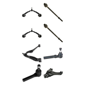TRQ® - Front Lower and Upper Control Arm with Ball Joint and Tie Rod End Kit