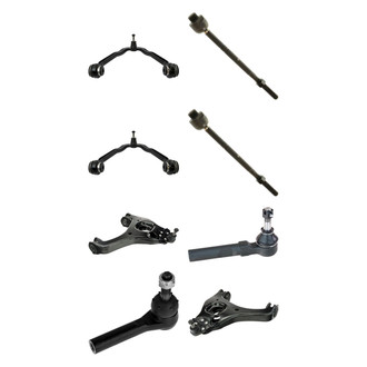 TRQ® - Front Lower and Upper Control Arm with Ball Joint and Tie Rod End Kit