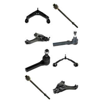 TRQ® - Front Lower and Upper Control Arm with Ball Joint and Tie Rod End Kit