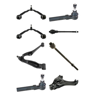 TRQ® - Front Lower and Upper Control Arm with Ball Joint and Tie Rod End Kit