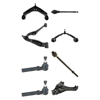TRQ® - Front Lower and Upper Control Arm with Ball Joint and Tie Rod End Kit