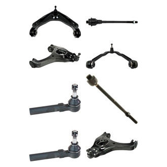 TRQ® - Front Lower and Upper Control Arm with Ball Joint and Tie Rod End Kit