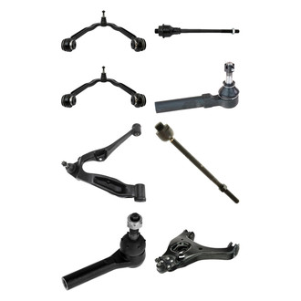 TRQ® - Front Lower and Upper Control Arm with Ball Joint and Tie Rod End Kit