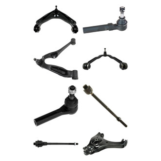 TRQ® - Front Lower and Upper Control Arm with Ball Joint and Tie Rod End Kit