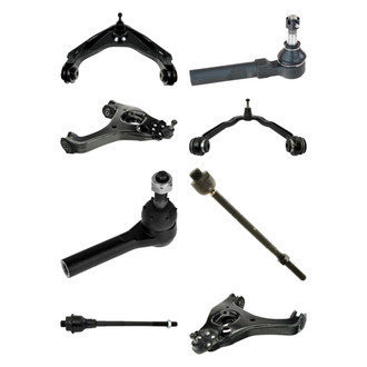 TRQ® - Front Lower and Upper Control Arm with Ball Joint and Tie Rod End Kit
