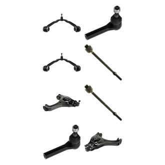 TRQ® - Front Lower and Upper Control Arm with Ball Joint and Tie Rod End Kit