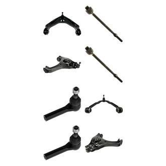 TRQ® - Front Lower and Upper Control Arm with Ball Joint and Tie Rod End Kit