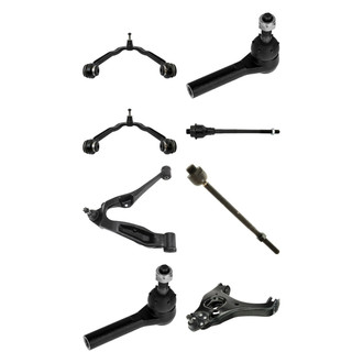 TRQ® - Front Lower and Upper Control Arm with Ball Joint and Tie Rod End Kit