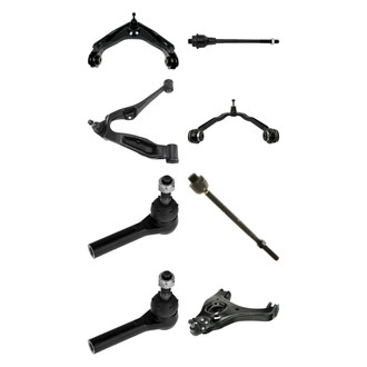 TRQ® - Front Lower and Upper Control Arm with Ball Joint and Tie Rod End Kit