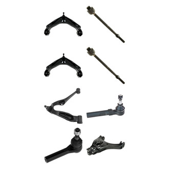 TRQ® - Front Lower and Upper Control Arm with Ball Joint and Tie Rod End Kit