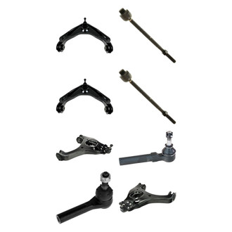 TRQ® - Front Lower and Upper Control Arm with Ball Joint and Tie Rod End Kit