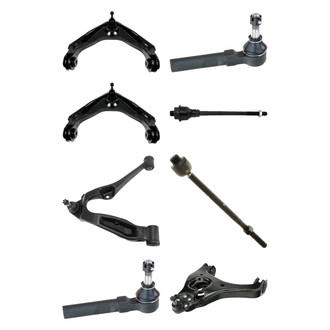TRQ® - Front Lower and Upper Control Arm with Ball Joint and Tie Rod End Kit