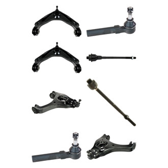 TRQ® - Front Lower and Upper Control Arm with Ball Joint and Tie Rod End Kit