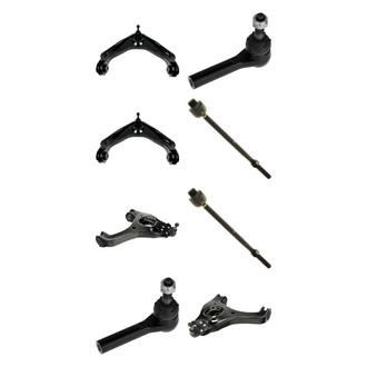 TRQ® - Front Lower and Upper Control Arm with Ball Joint and Tie Rod End Kit