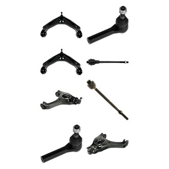 TRQ® - Front Lower and Upper Control Arm with Ball Joint and Tie Rod End Kit