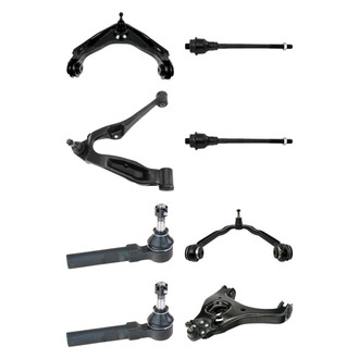 TRQ® - Front Lower and Upper Control Arm with Ball Joint and Tie Rod End Kit