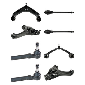 TRQ® - Front Lower and Upper Control Arm with Ball Joint and Tie Rod End Kit