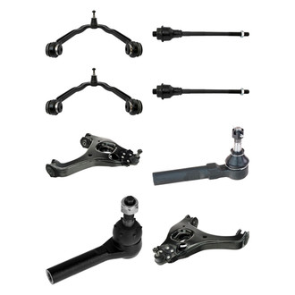 TRQ® - Front Lower and Upper Control Arm with Ball Joint and Tie Rod End Kit