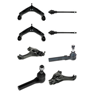 TRQ® - Front Lower and Upper Control Arm with Ball Joint and Tie Rod End Kit