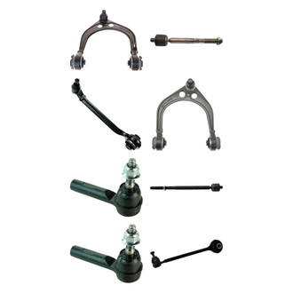 TRQ® - Front Lower and Upper Control Arm with Ball Joint and Tie Rod End Kit