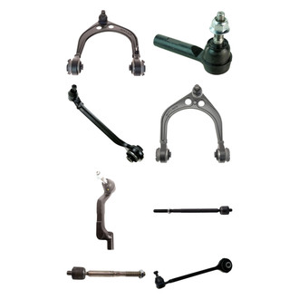 TRQ® - Front Lower and Upper Control Arm with Ball Joint and Tie Rod End Kit