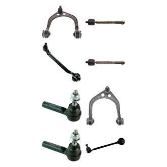 TRQ® - Front Lower and Upper Control Arm with Ball Joint and Tie Rod End Kit