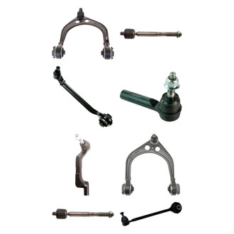 TRQ® - Front Lower and Upper Control Arm with Ball Joint and Tie Rod End Kit