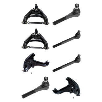TRQ® - Front Lower and Upper Control Arm with Ball Joint and Tie Rod End Kit