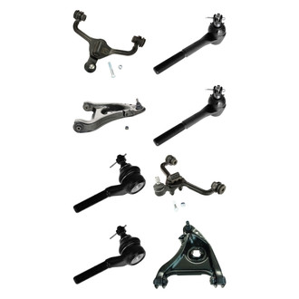 TRQ® - Front Lower and Upper Control Arm with Ball Joint and Tie Rod End Kit