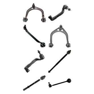 TRQ® - Front Lower and Upper Control Arm with Ball Joint and Tie Rod End Kit