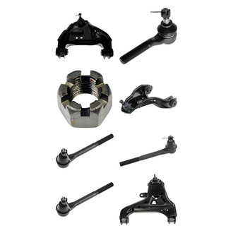TRQ® - Front Lower and Upper Control Arm with Ball Joint and Tie Rod End Kit