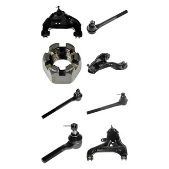 TRQ® - Front Lower and Upper Control Arm with Ball Joint and Tie Rod End Kit