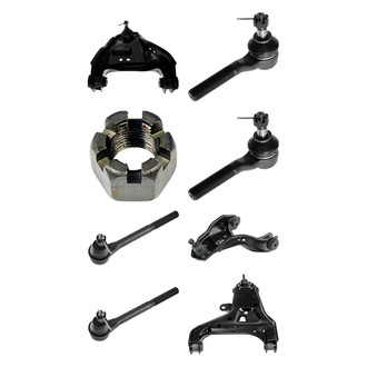 TRQ® - Front Lower and Upper Control Arm with Ball Joint and Tie Rod End Kit