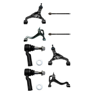TRQ® - Front Lower and Upper Control Arm with Ball Joint and Tie Rod End Kit