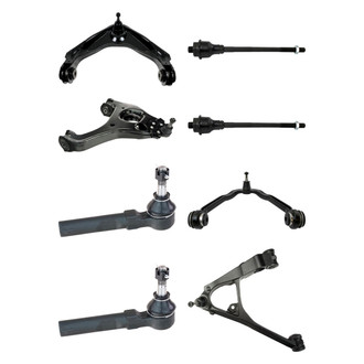 TRQ® - Front Lower and Upper Control Arm with Ball Joint and Tie Rod End Kit