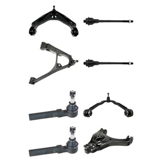 TRQ® - Front Lower and Upper Control Arm with Ball Joint and Tie Rod End Kit