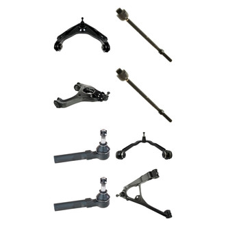 TRQ® - Front Lower and Upper Control Arm with Ball Joint and Tie Rod End Kit