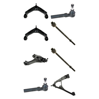 TRQ® - Front Lower and Upper Control Arm with Ball Joint and Tie Rod End Kit