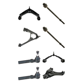 TRQ® - Front Lower and Upper Control Arm with Ball Joint and Tie Rod End Kit