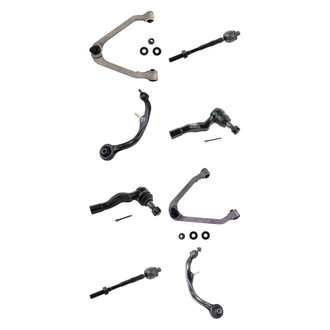 TRQ® - Front Lower and Upper Control Arm with Ball Joint and Tie Rod End Kit
