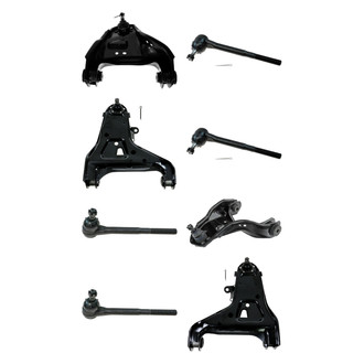 TRQ® - Front Lower and Upper Control Arm with Ball Joint and Tie Rod End Kit